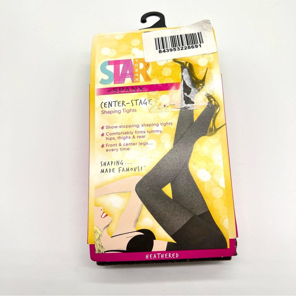 Star Power by SPANX Size E Center-Stage Heathered Java Brown Shaping Tights‎ NEW